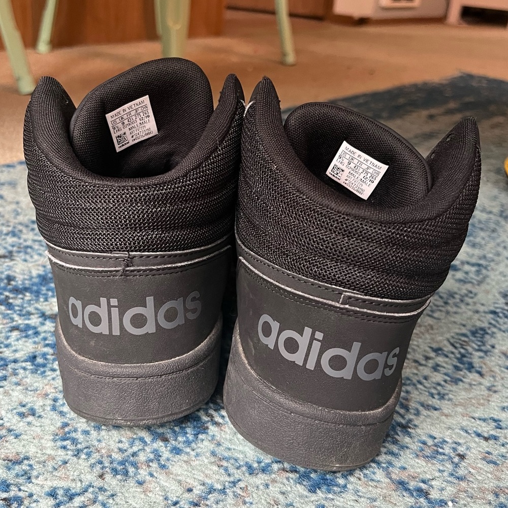 ADIDAS Hoops 2.0 Mid | Black on Black | US Men 9.5 | Good Condition - Picture 3 of 7